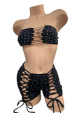 BLACK SHORTS SET
