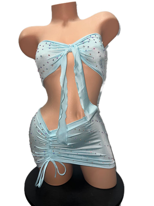 BABY BLUE SKIRT SET
