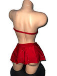 RED TWO PIECE SKIRT SET