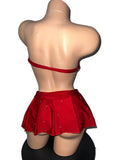 RED TWO PIECE SKIRT SET