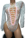 WHITE AND BABY PINK BODYSUIT