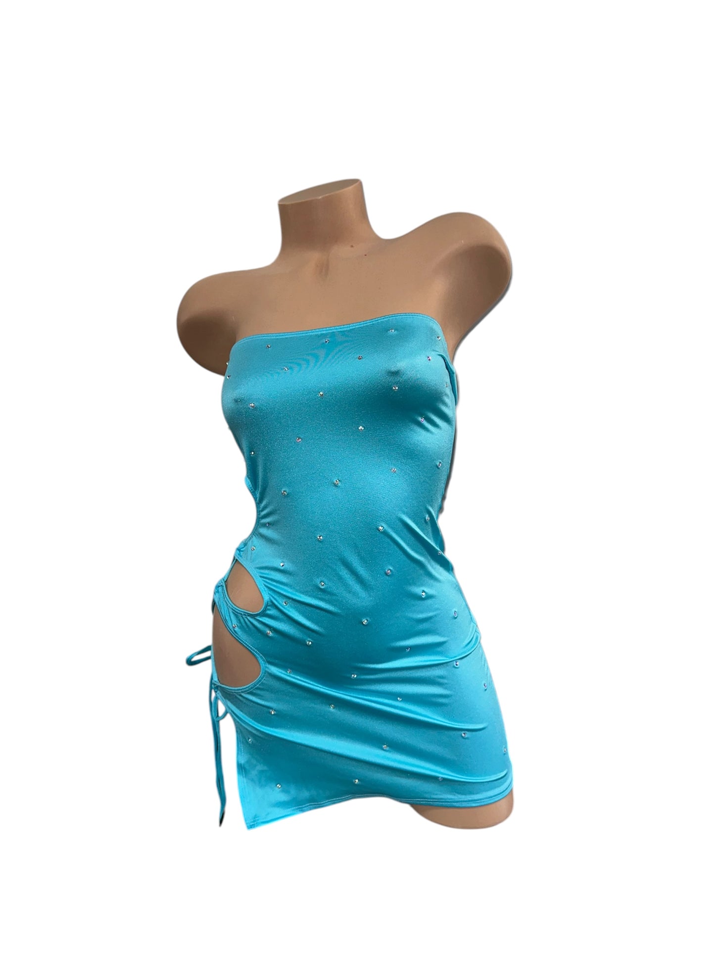 SKY BLUE STRAPLESS DRESS