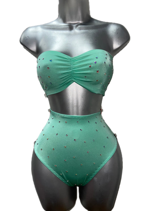 TEAL TWO PIECE OUTFIT