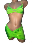 NEON GREEN SKIRT SET