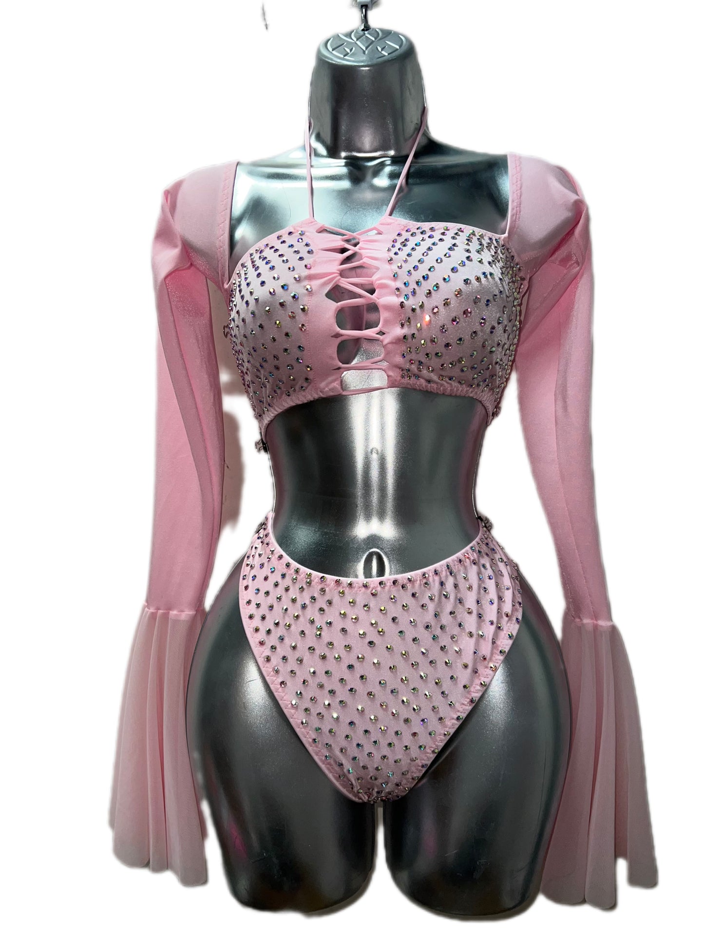 PINK LONG SLEEVE TWO PIECE OUTFIT