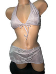 SILVER SPARKLE SKIRT SET