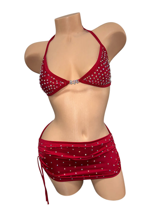 RED SKIRT SET