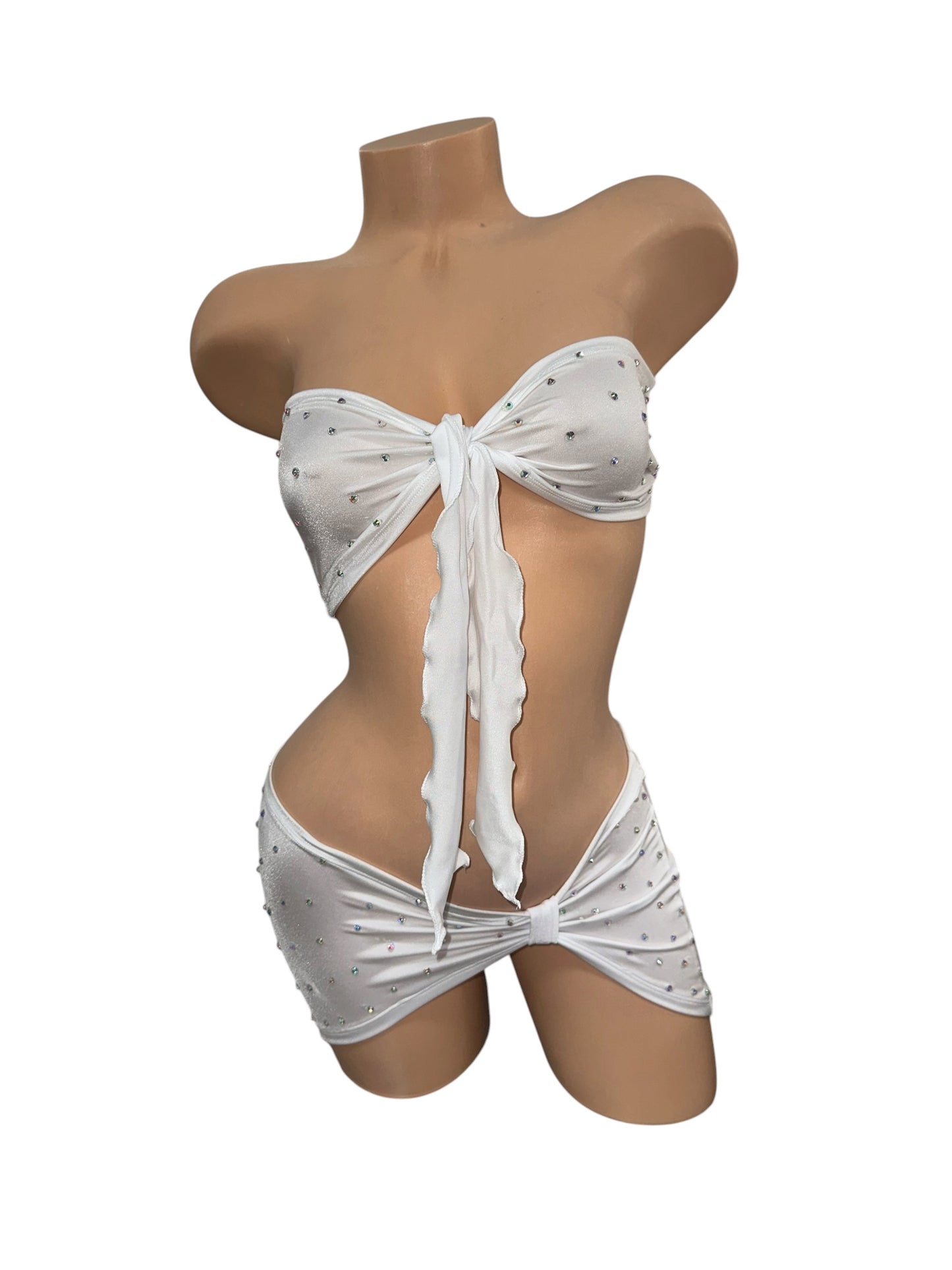 WHITE TWO PIECE SKIRT SET