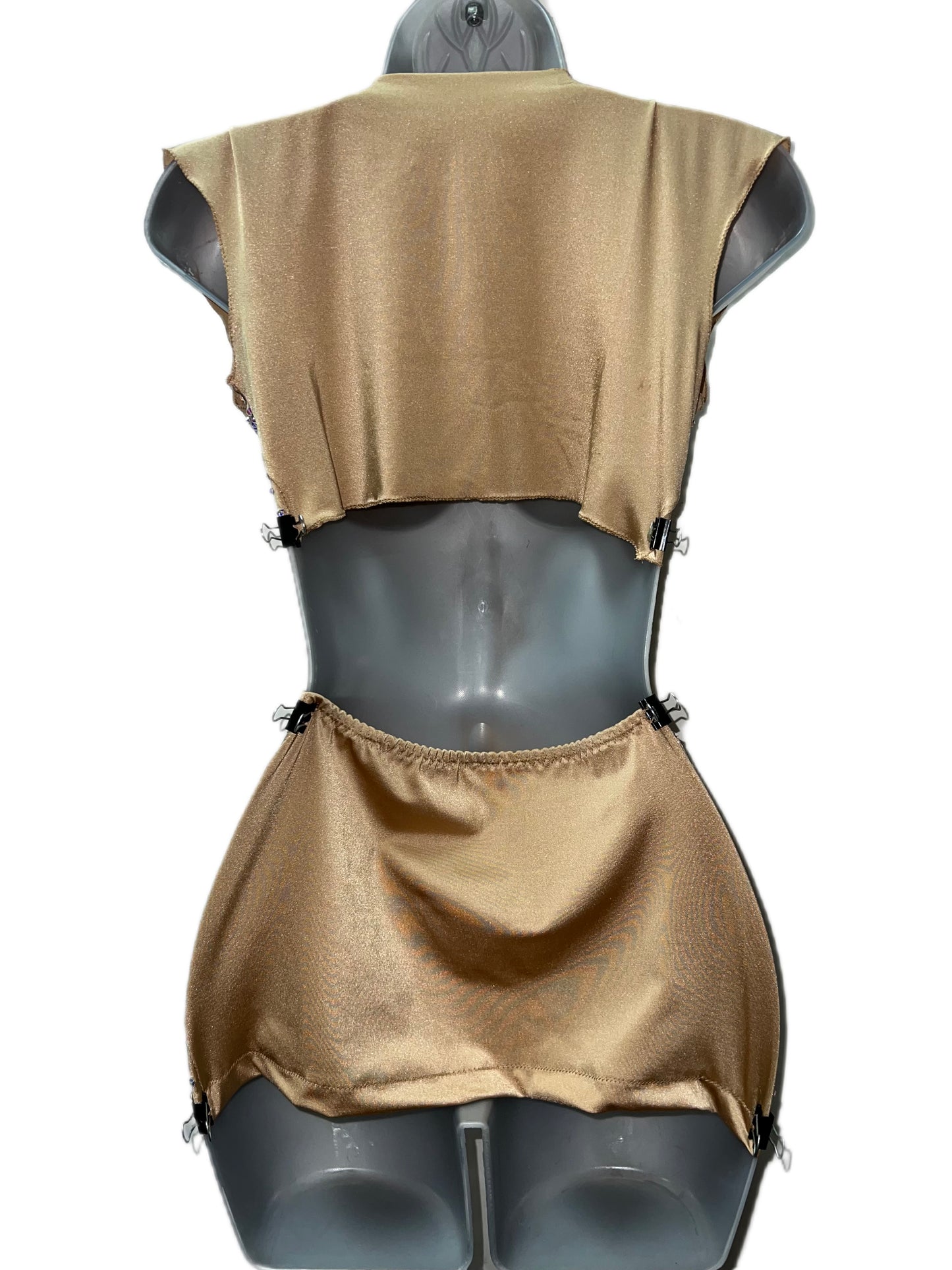 NUDE TWO PIECE SKIRT SET