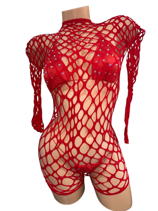 RED THREE PIECE NET SET