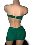 GREEN DRAPE DRESS