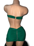 GREEN DRAPE DRESS