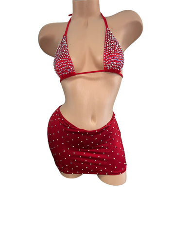 RED SKIRT SET