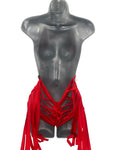 RED BODYSUIT W/ FRINGE