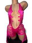 PINK SHORT SET WITH FRINGE