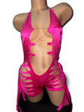 PINK SHORT SET WITH FRINGE