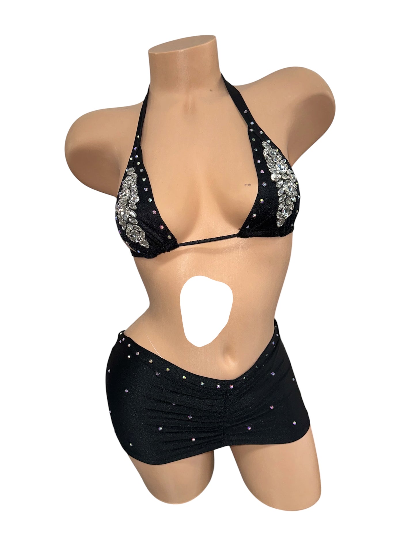RHINESTONE TWO PIECE SKIRT SET