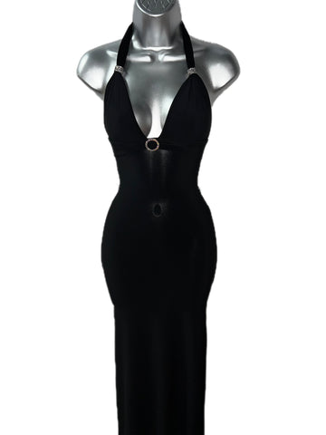 BLACK RHINESTONE GOWN