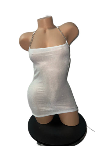 WHITE SPARKLY DRESS