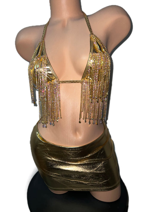GOLD SKIRT SET