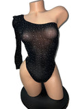 BLACK RHINESTONE BODYSUIT