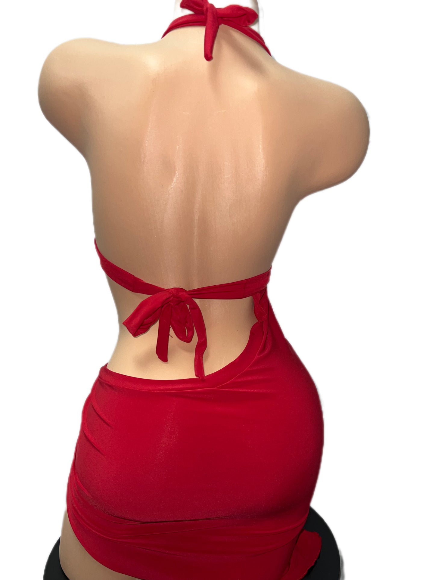 RED CUT-OUT DRESS