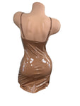 BROWN LATEX DRESS