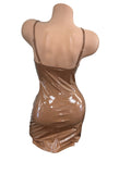 BROWN LATEX DRESS
