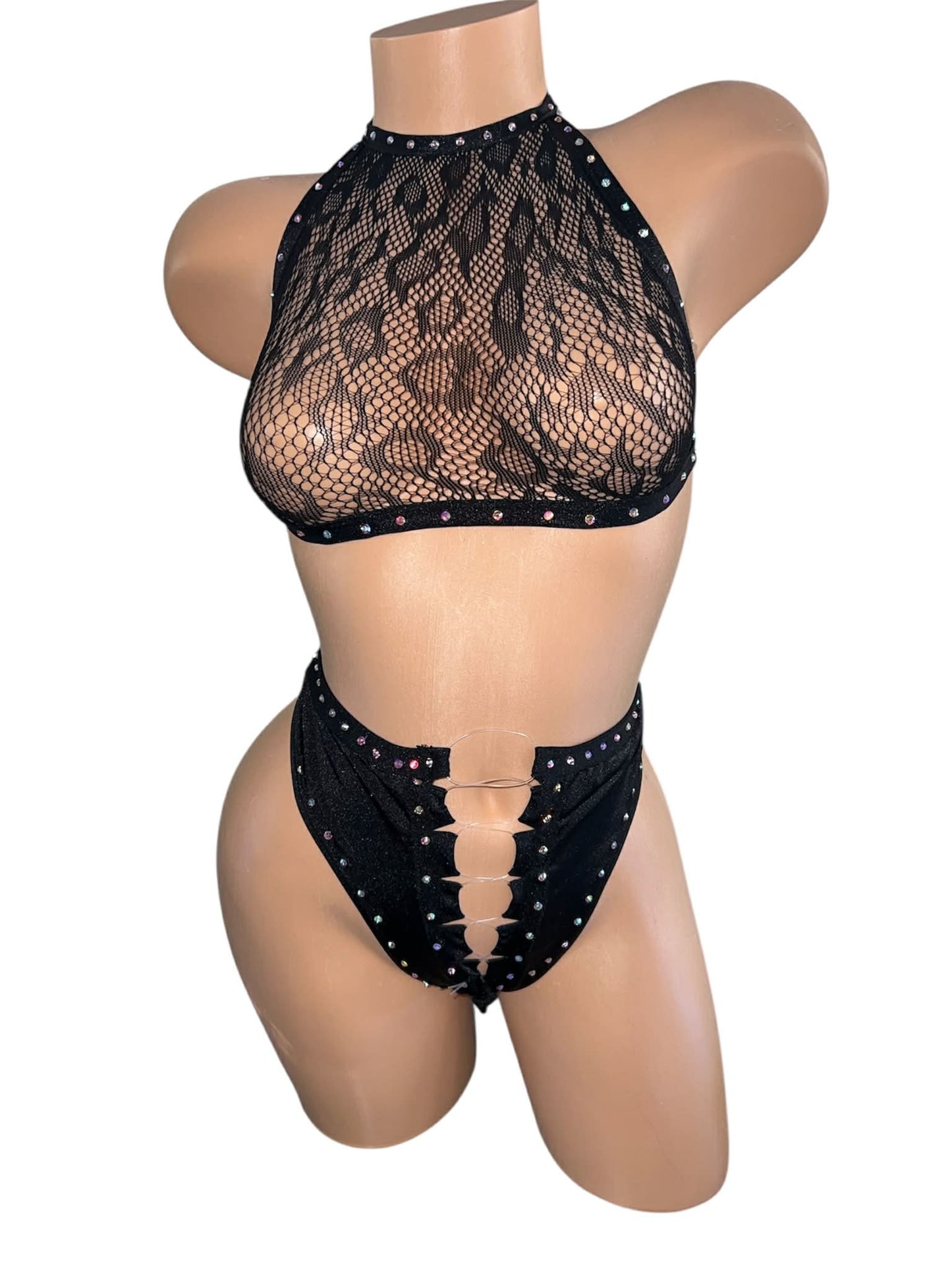 BLACK LACE TWO PIECE