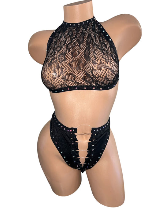 BLACK LACE TWO PIECE