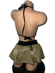 GOLD AND BLACK SKIRT SET