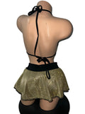 GOLD AND BLACK SKIRT SET