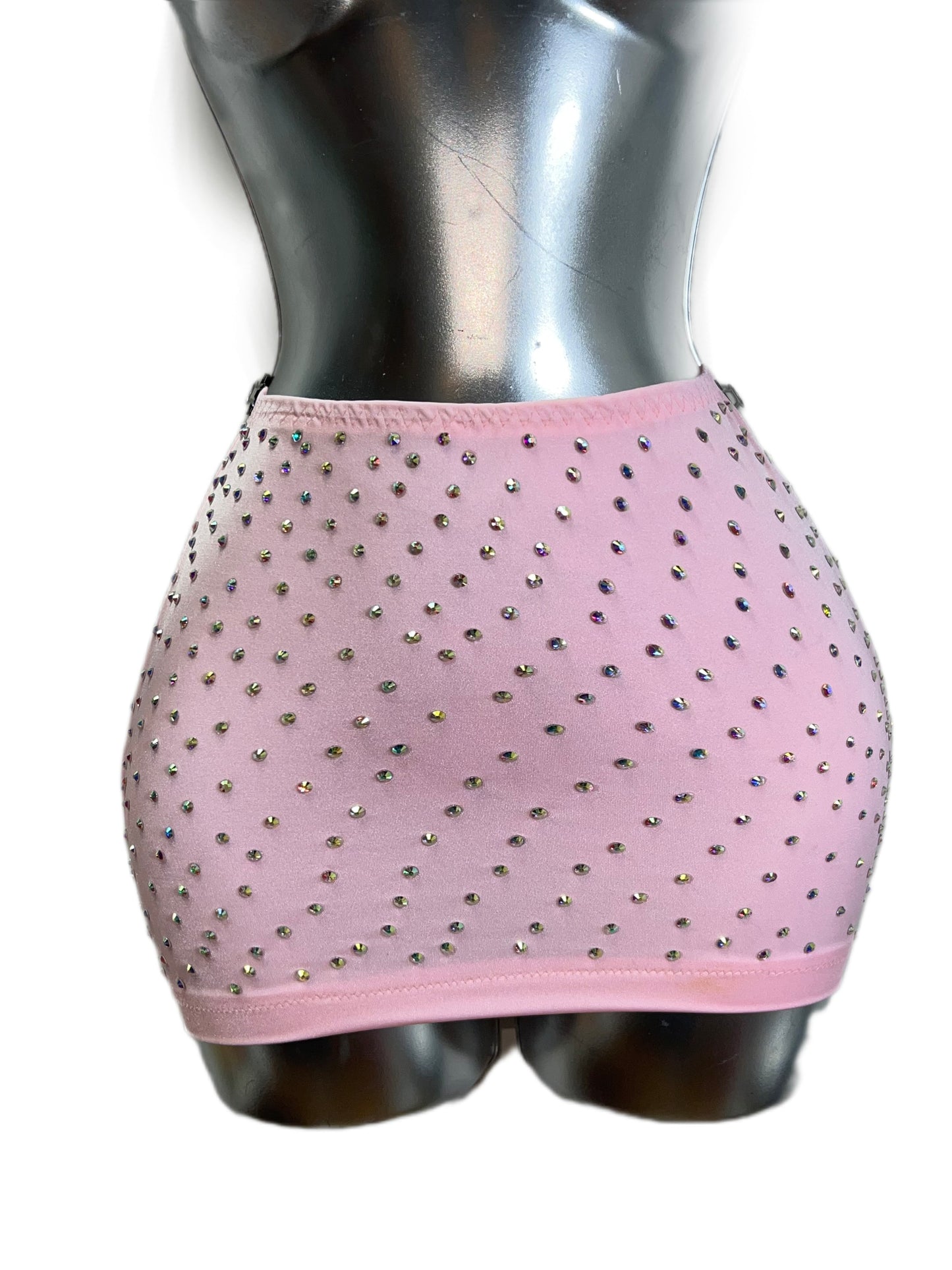 BABY PINK RHINESTONE SKIRT