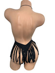BLACK BODYSUIT WITH FRINGE