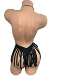 BLACK BODYSUIT WITH FRINGE