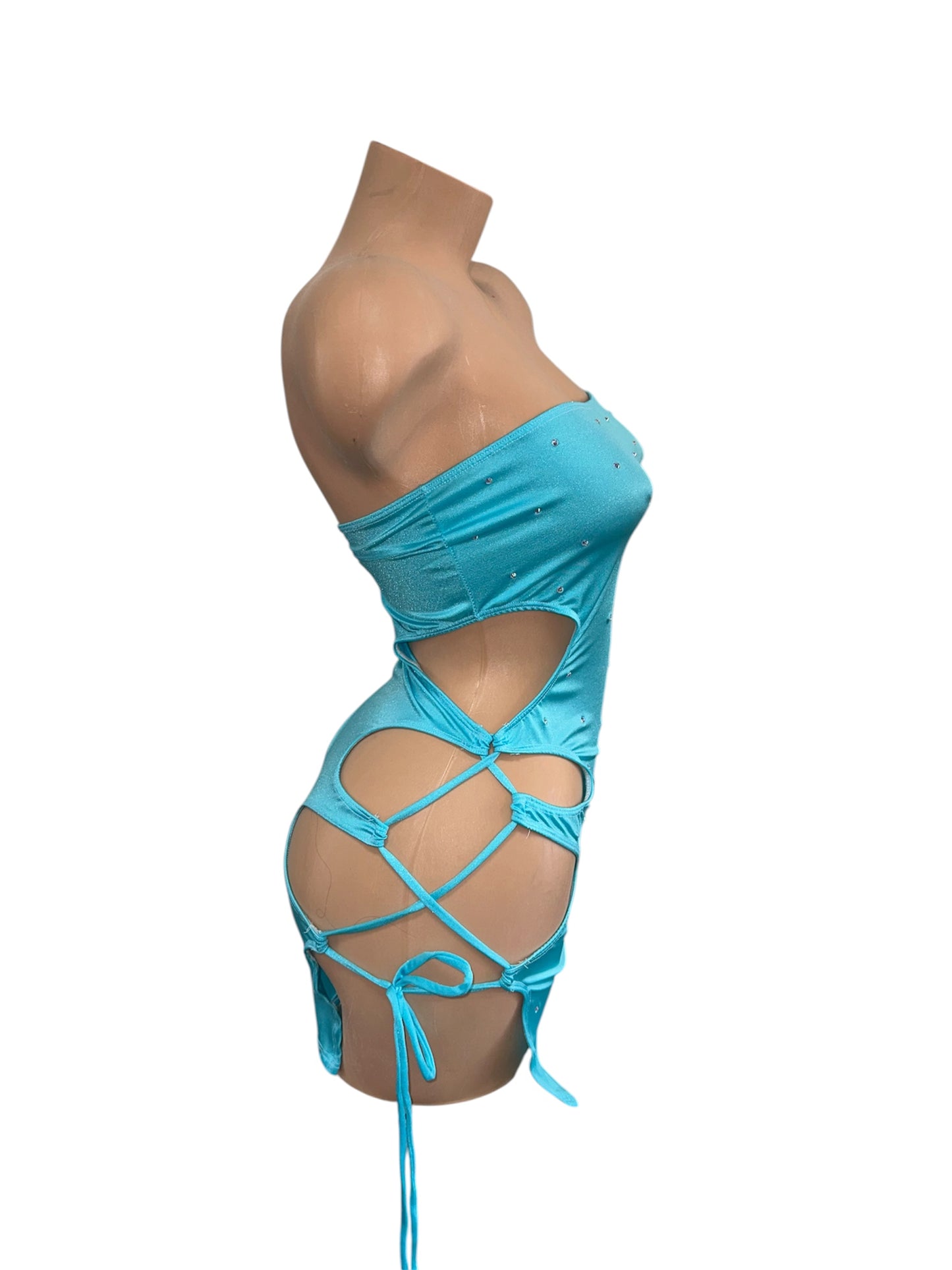 SKY BLUE STRAPLESS DRESS