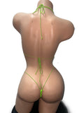 NEON GREEN MICRO-KINI, LIGHT STONES