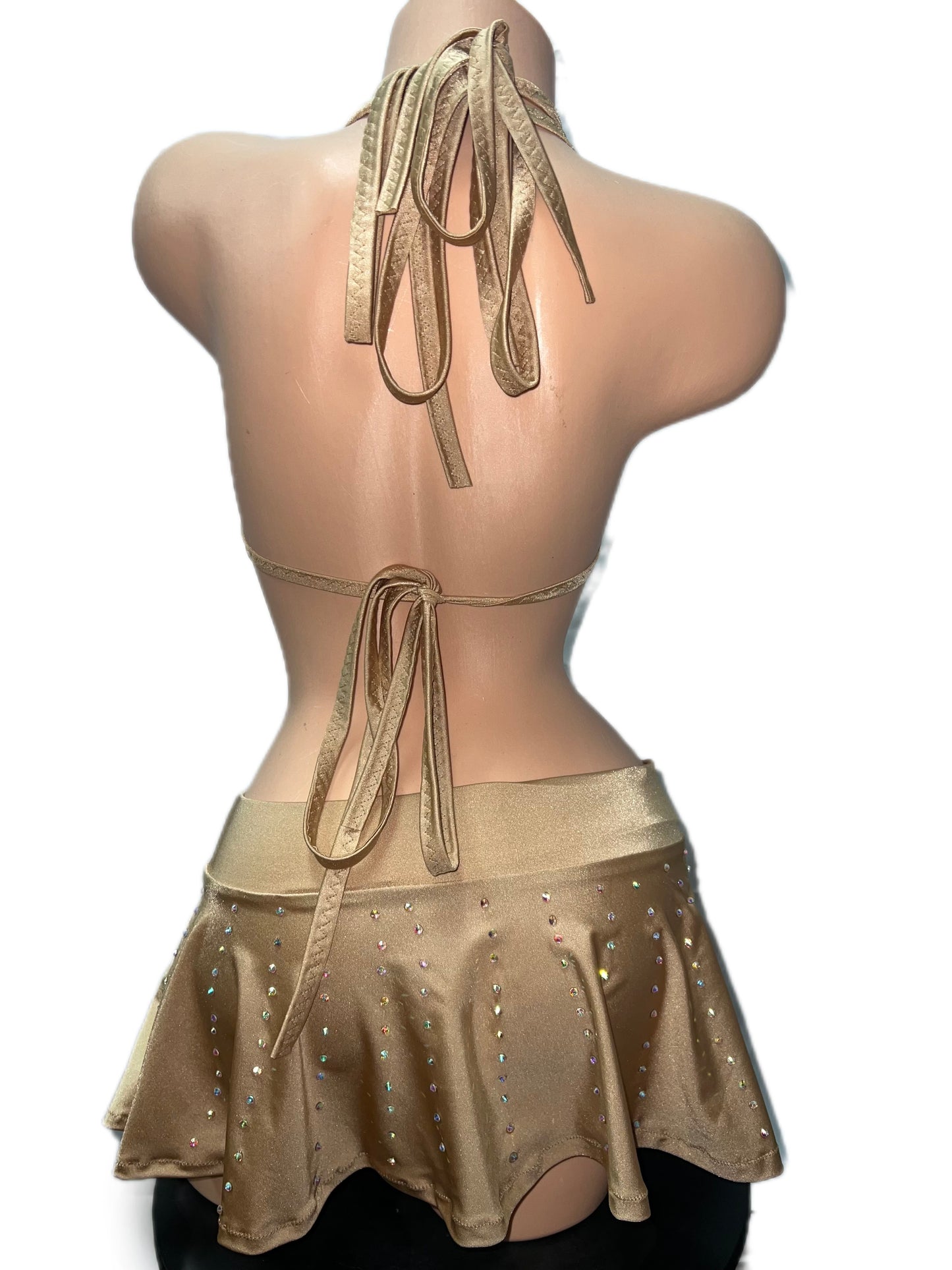 NUDE TWO PIECE SKIRT SET