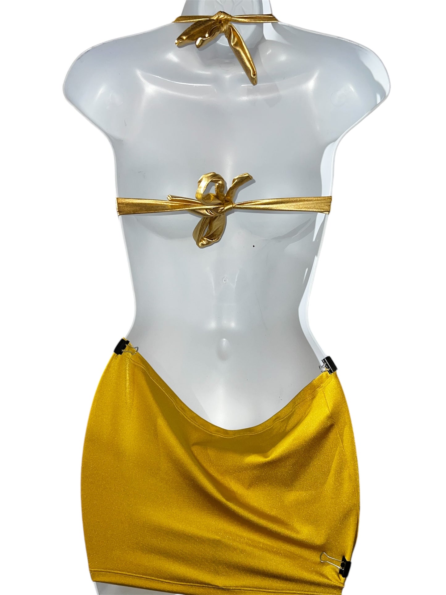 GOLD BRA SKIRT SET