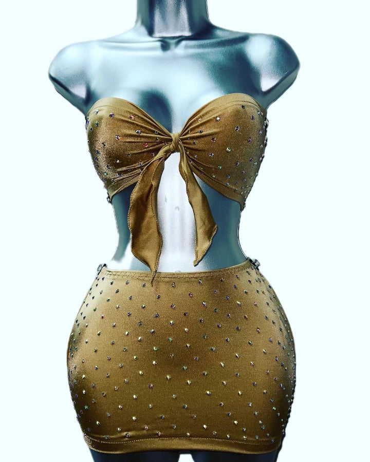 GOLD SKIRT SET