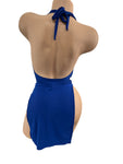 BLUE DRAPED DRESS