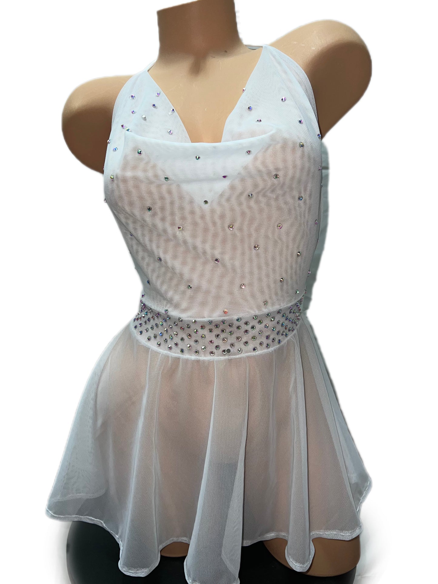 WHITE MESH DRESS
