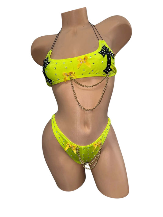 NEON YELLOW JUNK FIT WITH CHAINS