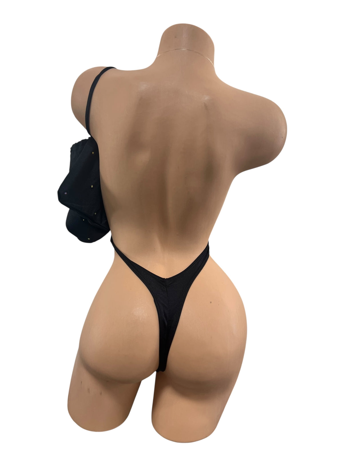 Y2K Black Bodysuit With Moneybag