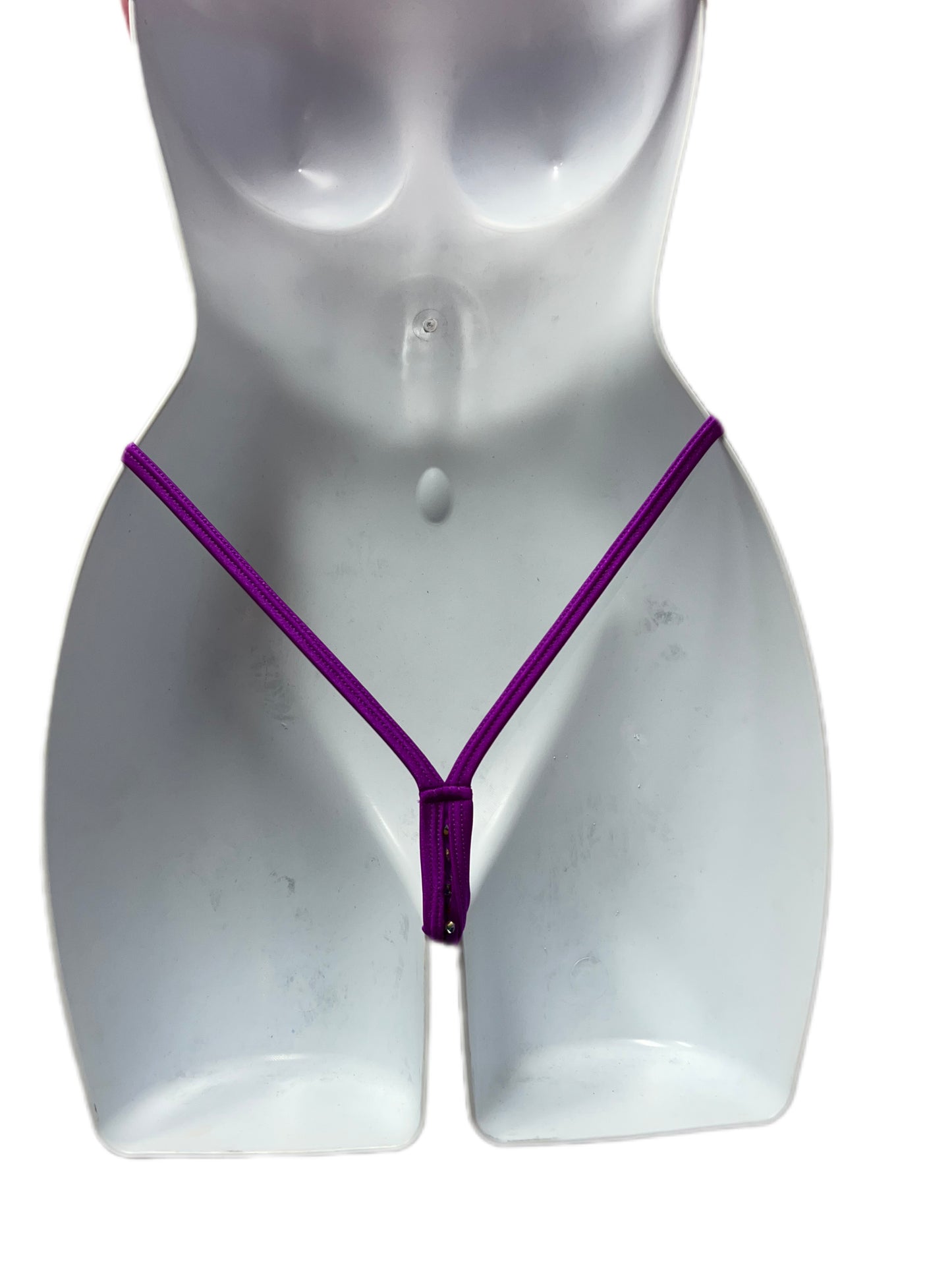 PURPLE T-BAR THONG WITH RHINESTONES