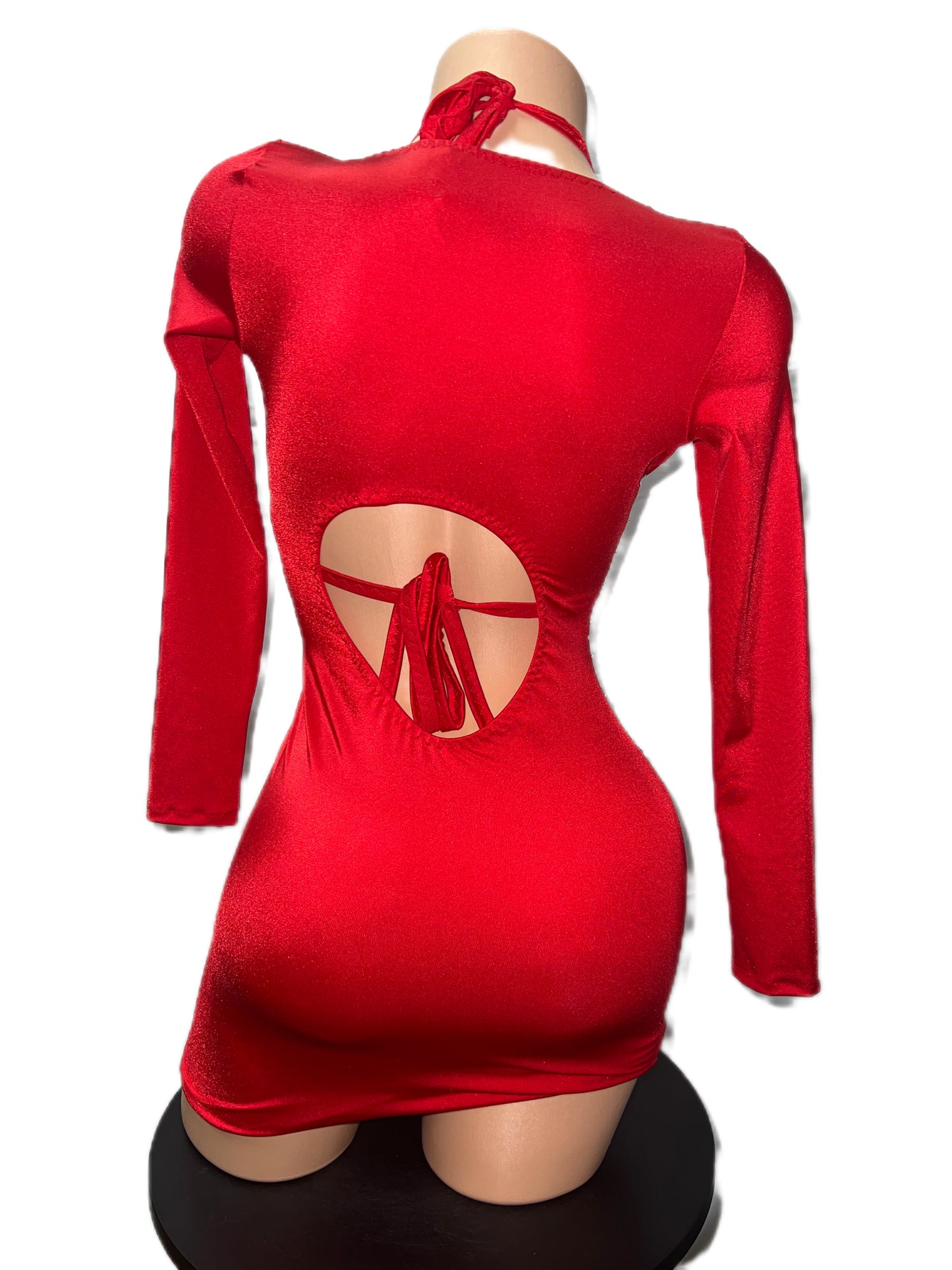 RED DRESS WITH TRIANGLE TOP