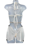 WHITE BRA SKIRT SET
