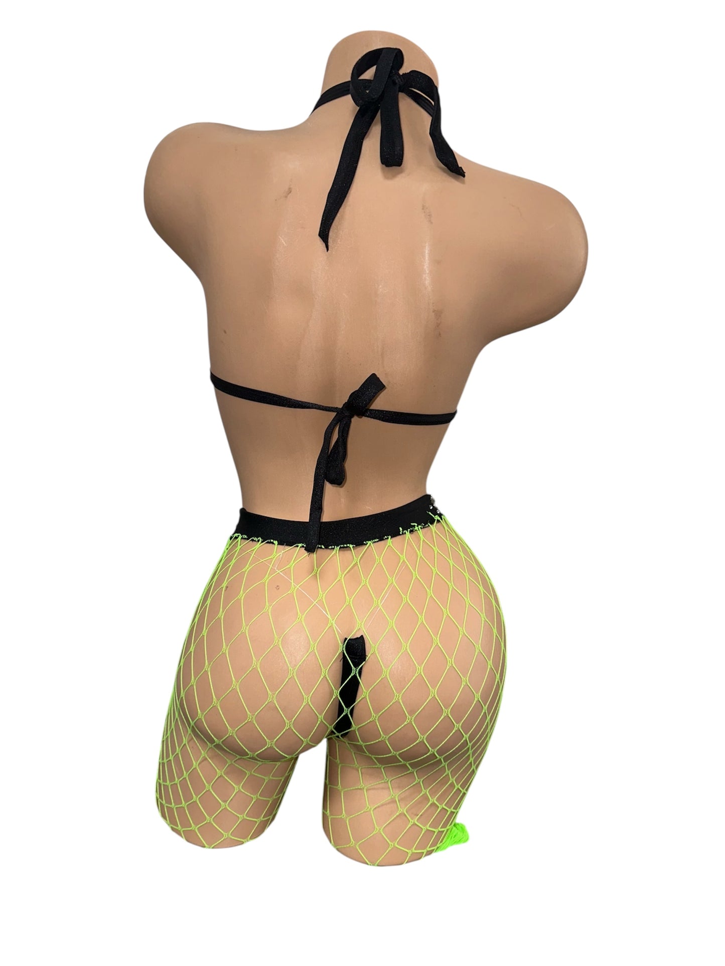GREEN AND BLACK THREE PIECE