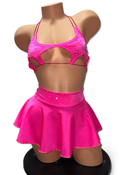 HOT PINK STAR TOP SKIRT