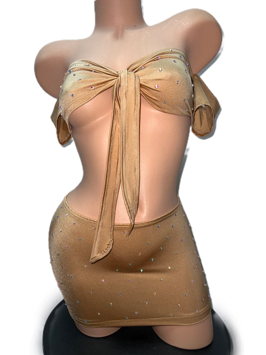 NUDE SKIRT SET